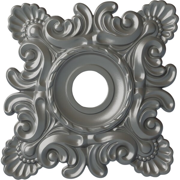 Ekena Millwork Crawley Ceiling Medallion (Fits Canopies up to 6 3/4"), 18"W x 18"H x 3 1/4"ID x 1 1/2"P, Silver CM18CRSLS - main